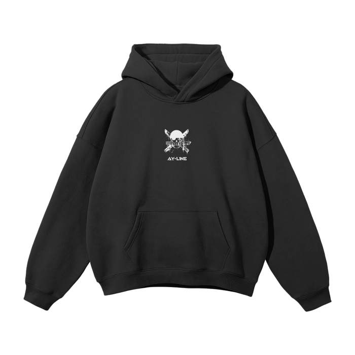 Pirate Hunter Graffiti Streetwear Hoodie Black