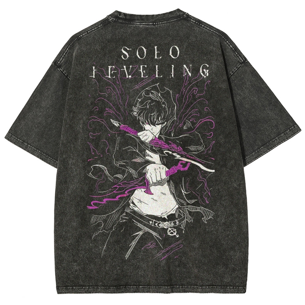 Solo Leveling Printed Unisex Washed T-Shirt