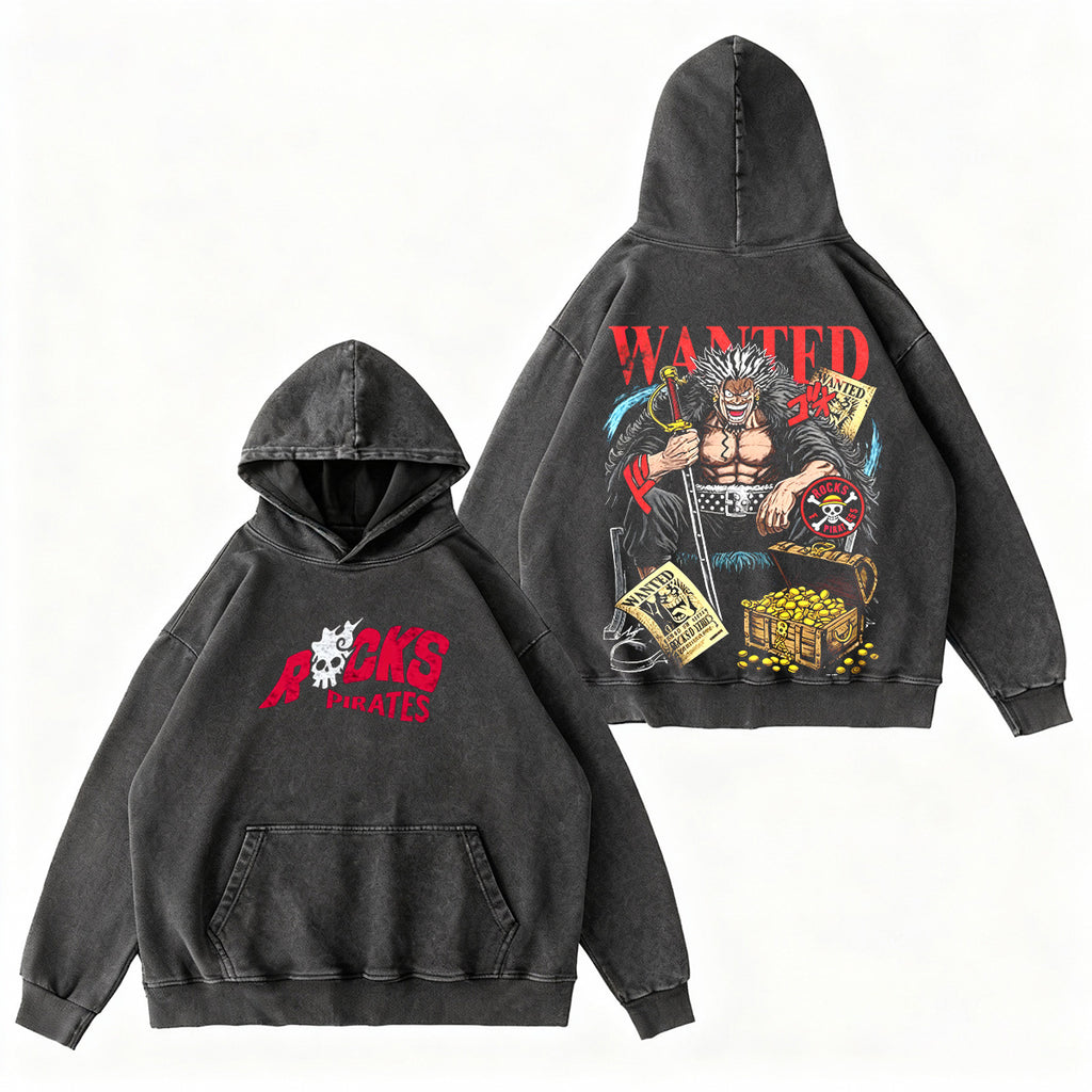 One Piece anime ：Rocks Pirates Vintage washed T-shirt/Crewneck/Hoodie
