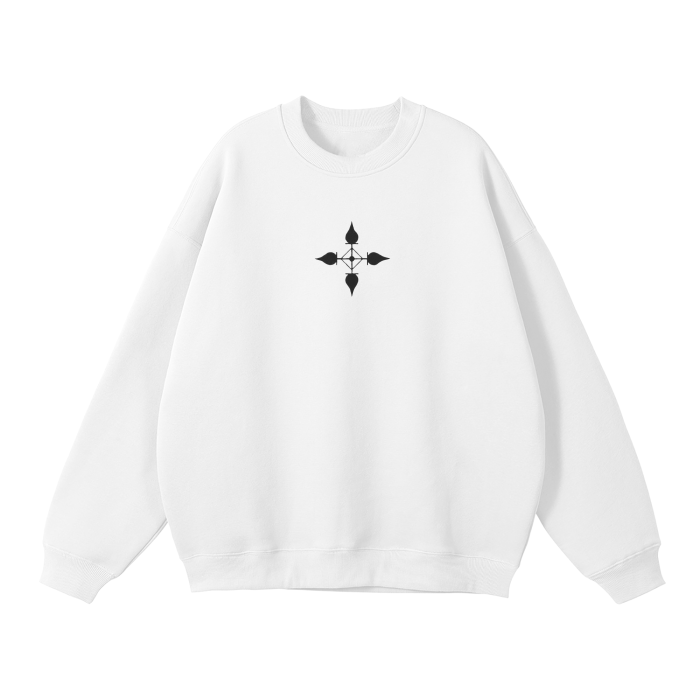 Dark Charisma Fish Streetwear Sweatshirt White