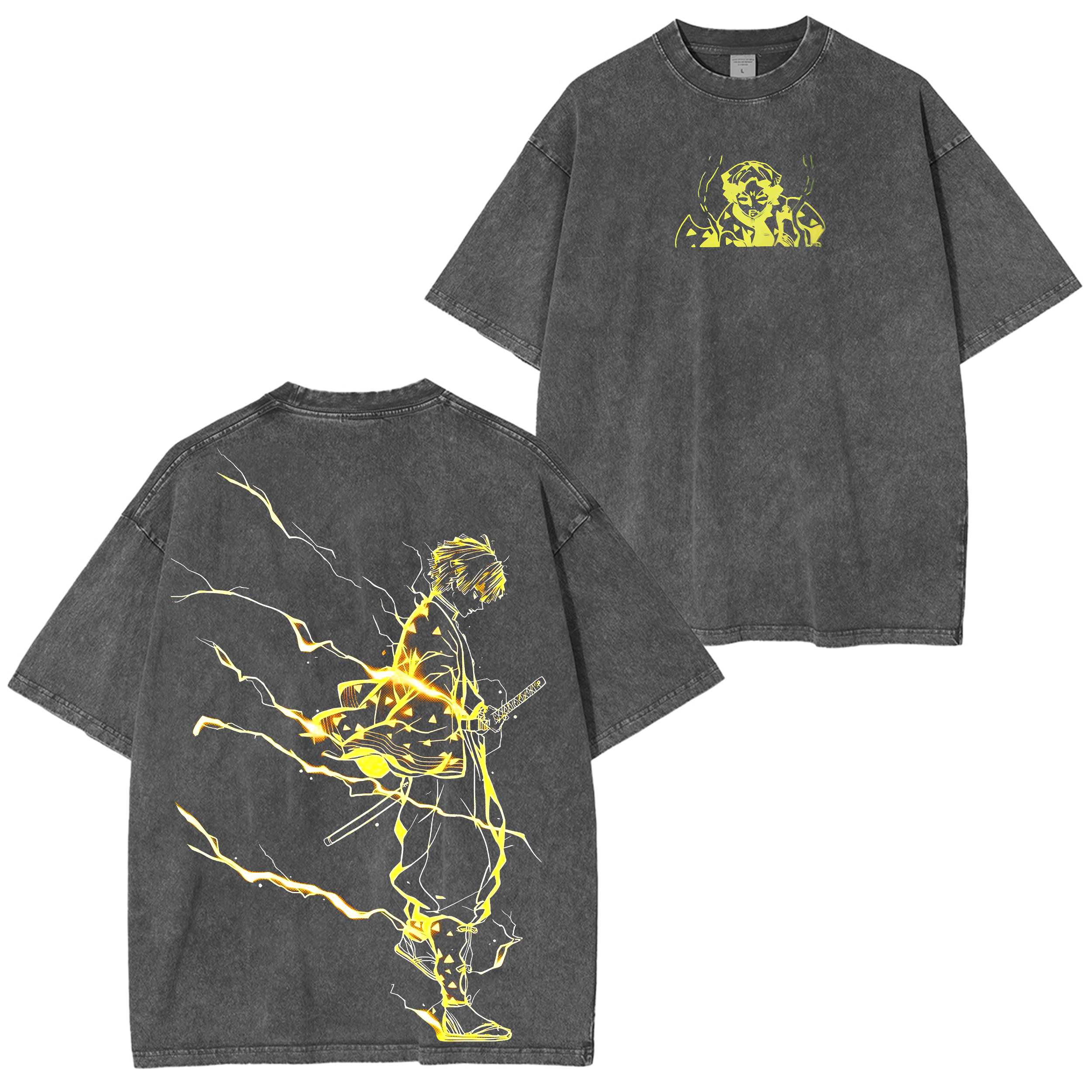 Agatsuma Zenitsu Demon Slayer Unisex Washed T-Shirt