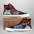 Luffy Gear 5 Nika Red Canvas High Top Shoes
