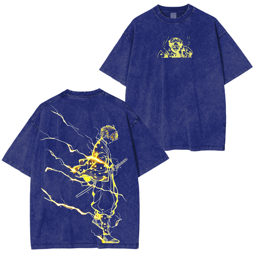 Agatsuma Zenitsu Demon Slayer Unisex Washed T-Shirt