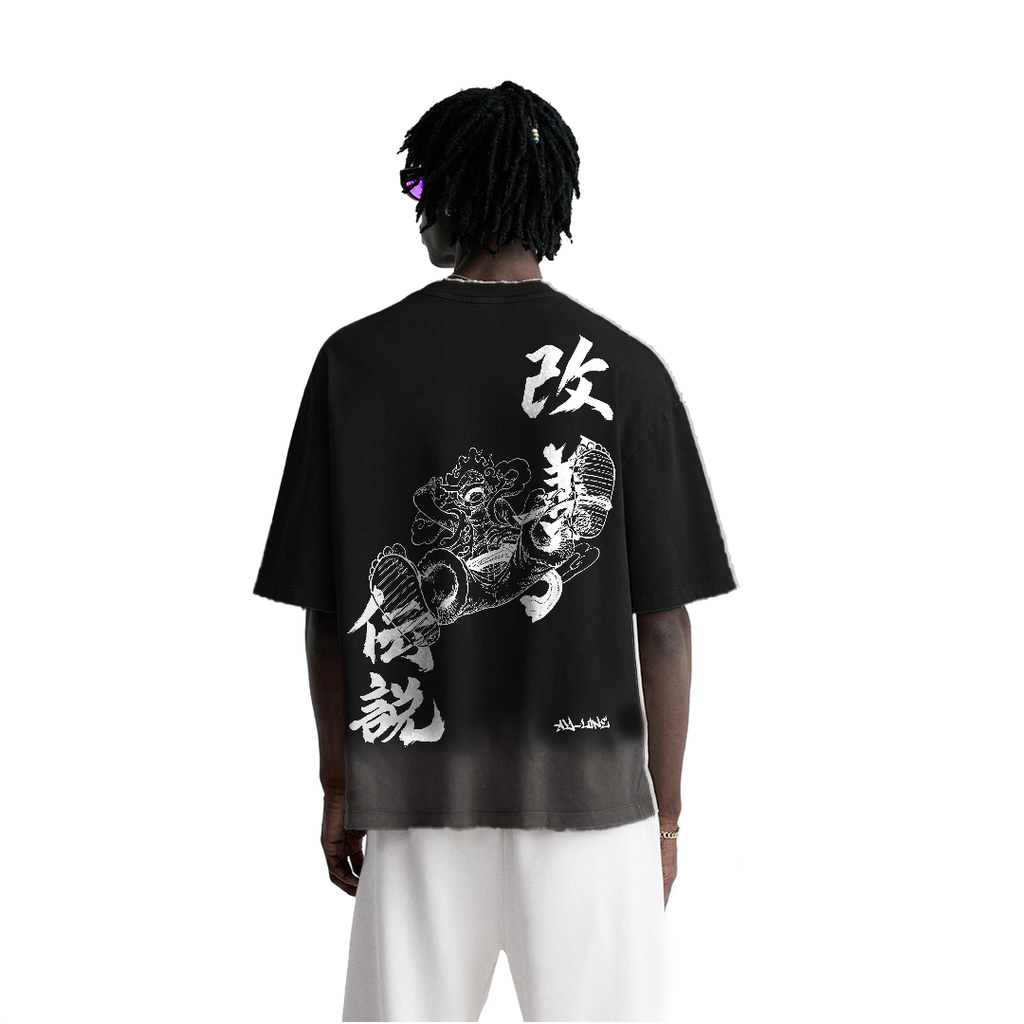Path of the Pirate King Gear 5 Streetwear Shirt Black Washed