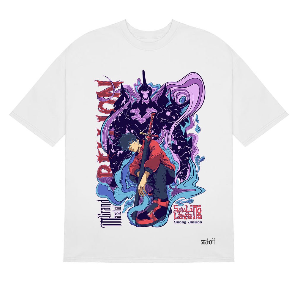 Solo Leveling Shadow Warrior T-Shirt - Vibrant Anime Graphic Design